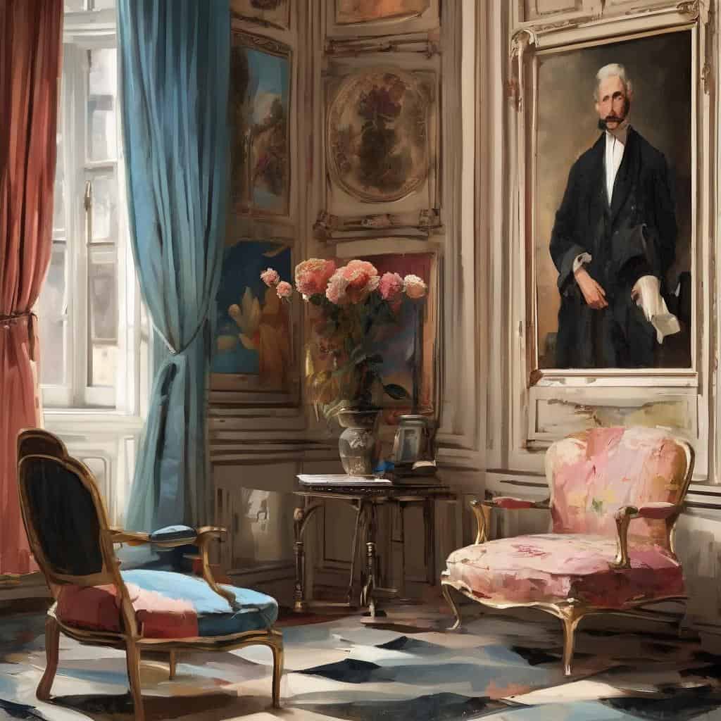 Λίγο παράθυρο με κουρτίνες και καρέκλες σε κλασικό στυλ σε εσωτερικό χώρο.